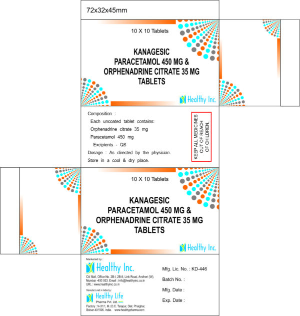 Paracetamol & orphenadrine Citrate tablets